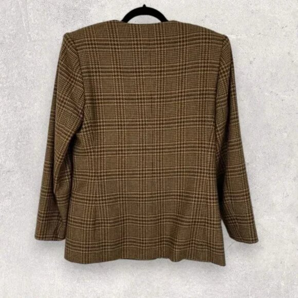 Vintage Le Suit Houndstooth Blazer Skirt Set Size 10 - Picture 8 of 15